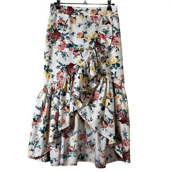 Milk and Honey Dresses & Skirts - Milk and Honey Floral Layered Ruffle Midi Skirt L Romantic Spring Love